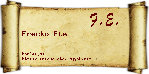 Frecko Ete névjegykártya